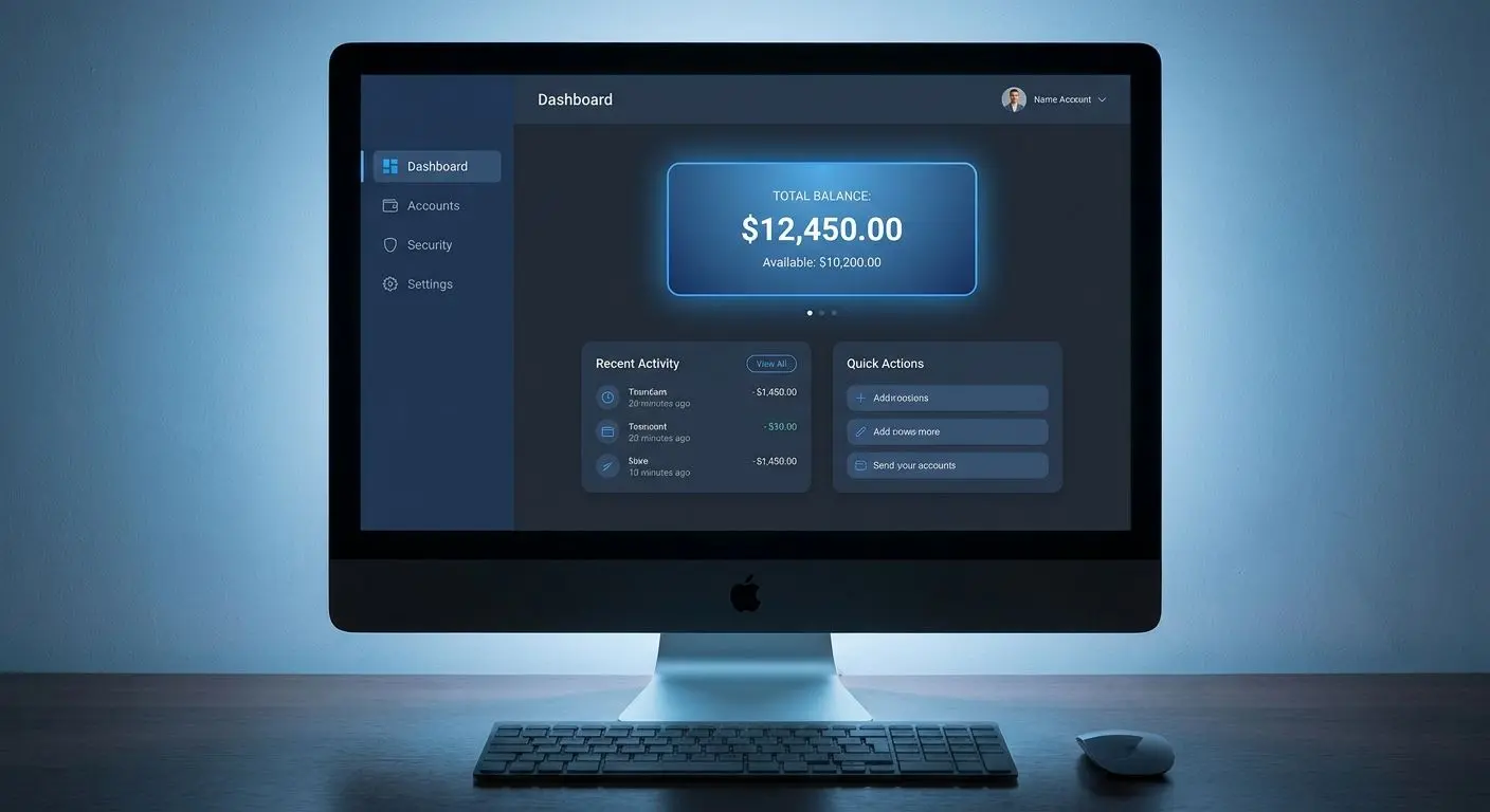 Painel interno da conta do jogador com saldo e menus principais