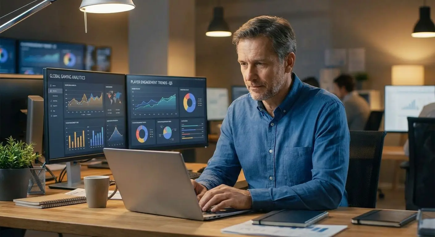 Especialista a analisar dados de apoio e experiência do utilizador