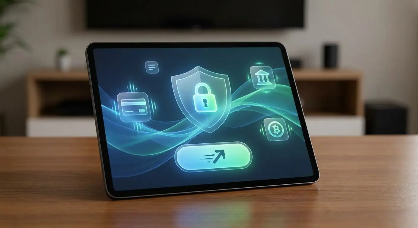 Interface de levantamento rápido com foco em segurança e métodos de pagamento