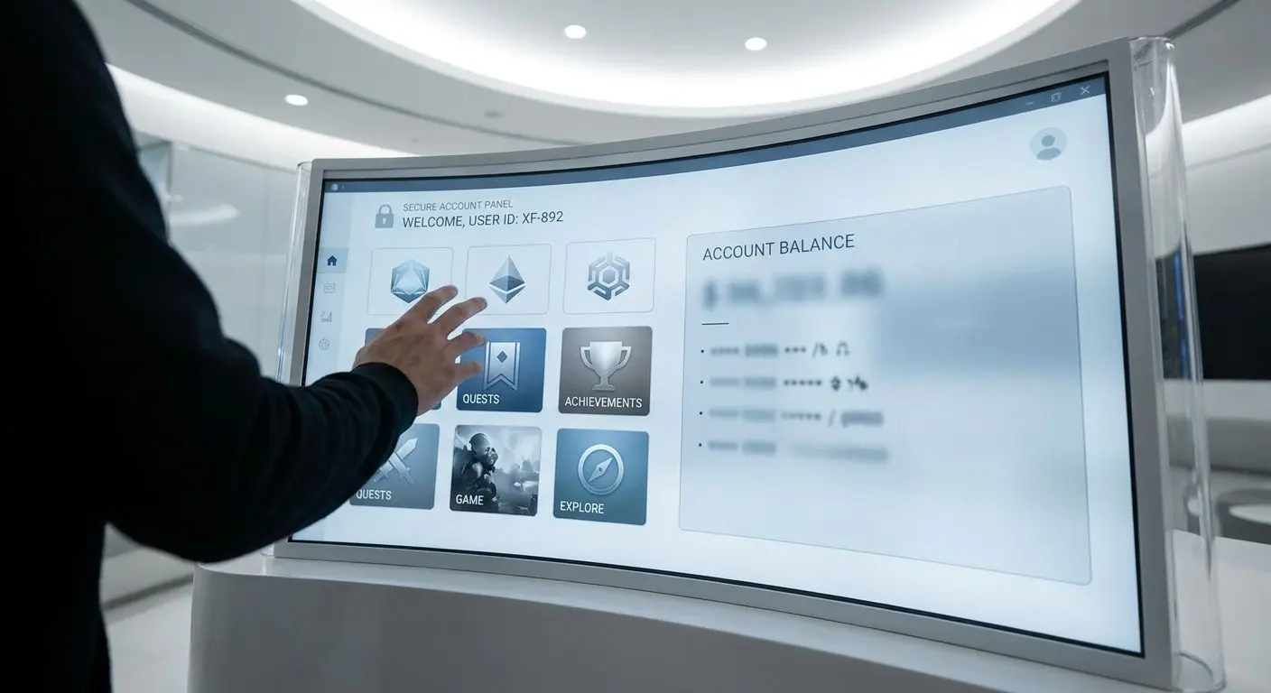 Utilizador autenticado a navegar no painel da conta